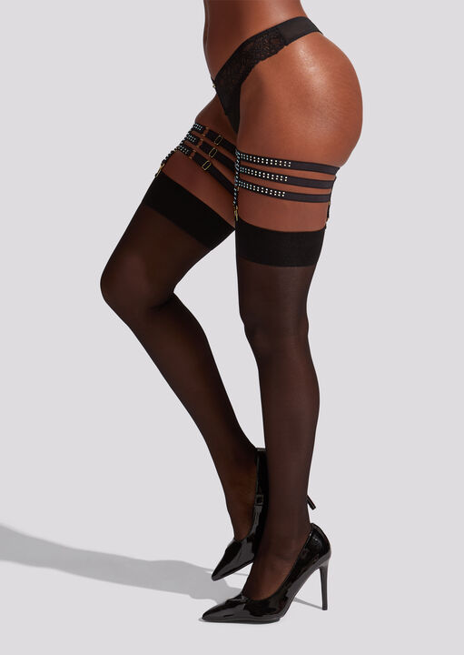 Ann Summers Adjustable Diamante Leg Harness Black
