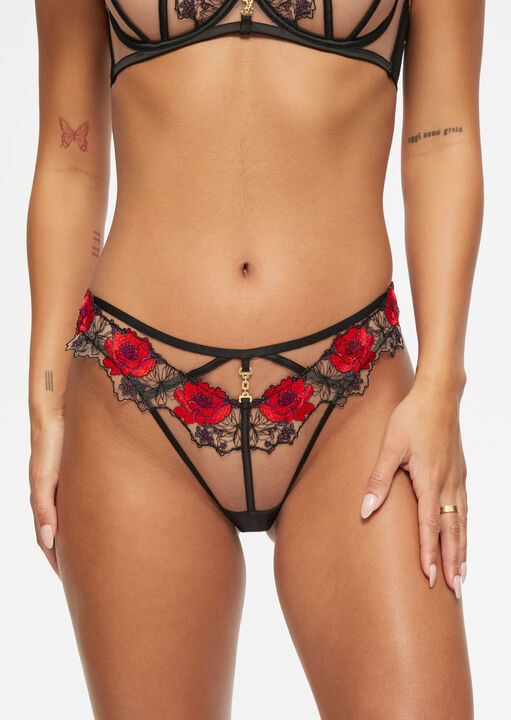 ann summers Caged Rose Brazilian Black/Red