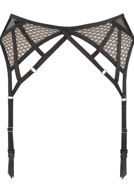 Ann Summers Evoke PU Suspender Belt Black