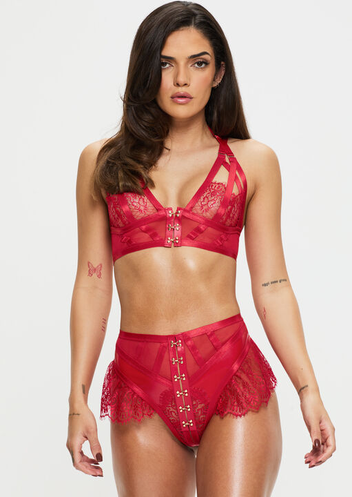 Ann Summers Exuberant Crotchless Set Red