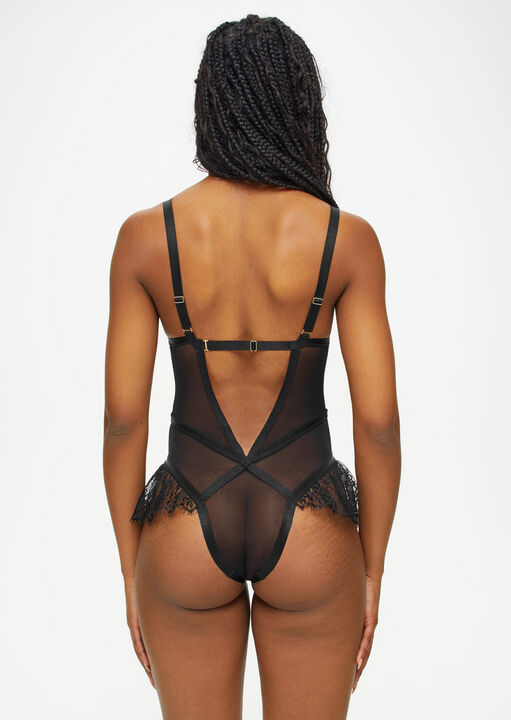 Ann Summers Exuberant Crotchless Teddy Black