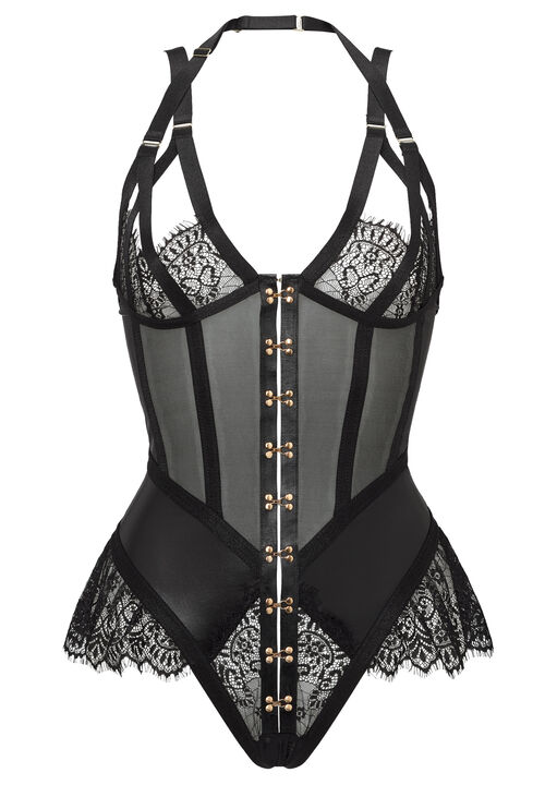 Ann Summers Exuberant Crotchless Teddy Black