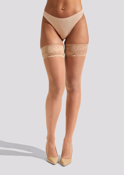 Ann Summers Lace Top Hold Ups Nude 01