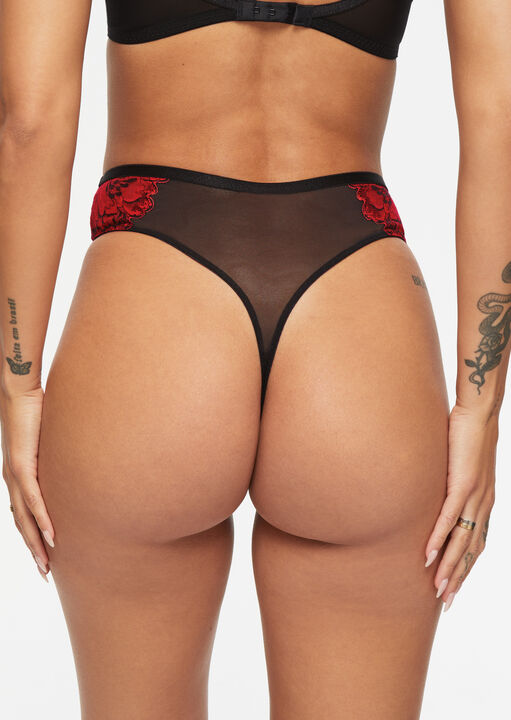 Ann Summers Nightfall High Waist Thong Black/Red
