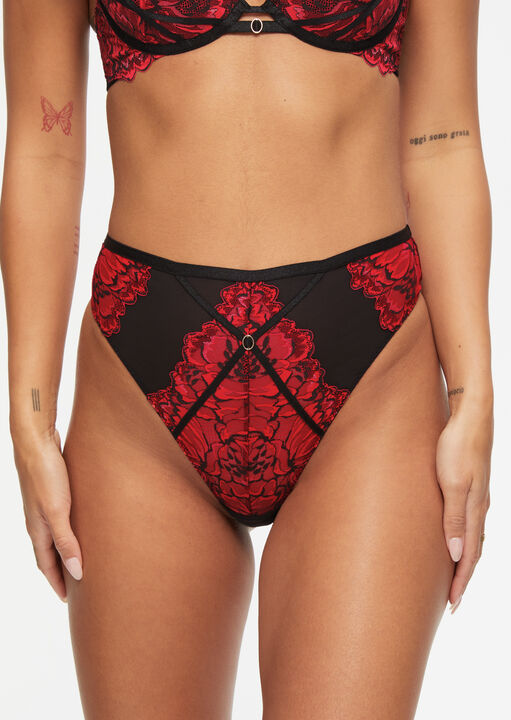 ann summers Nightfall High Waist Thong Black/Red