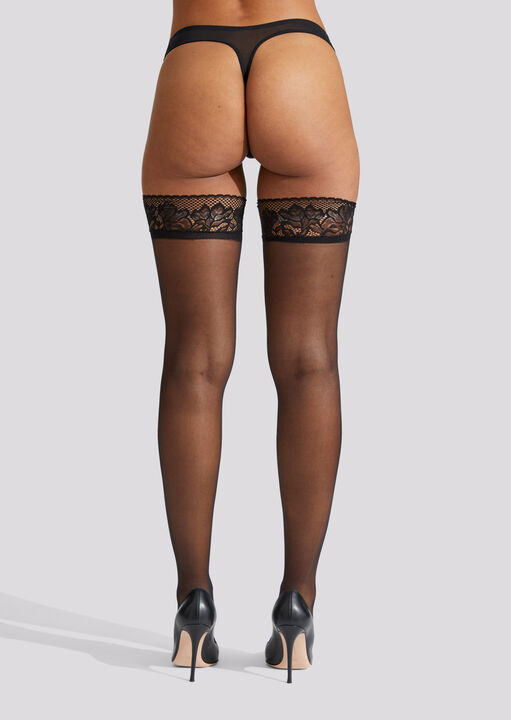 ann summers Scallop Edged Lace Top Hold Ups Black