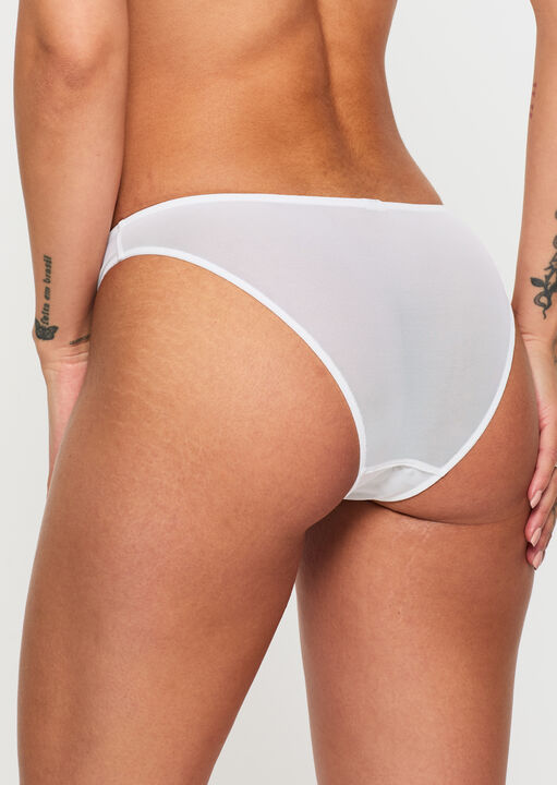 Ann Summers Sexy Lace Crotchless Brazilian White