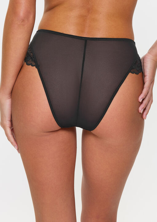 Ann Summers Sexy Lace High Waisted Brazilian Black