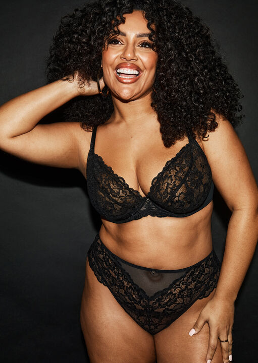 ann summers Sexy Lace High Waisted Brazilian Black