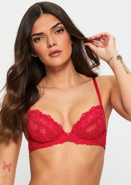 ann summers Sexy Lace Non Padded Plunge Bra Red