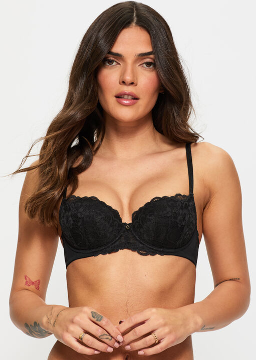 Ann Summers Sexy Lace Padded Balcony Bra Black