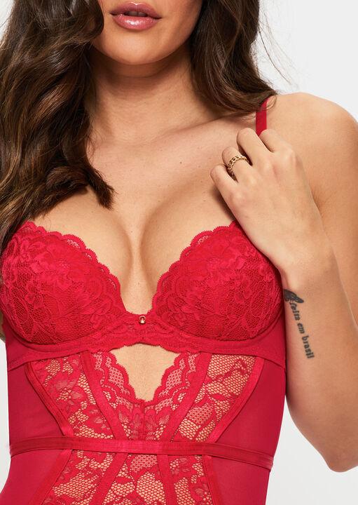 Ann Summers Sexy Lace Padded Basque Red
