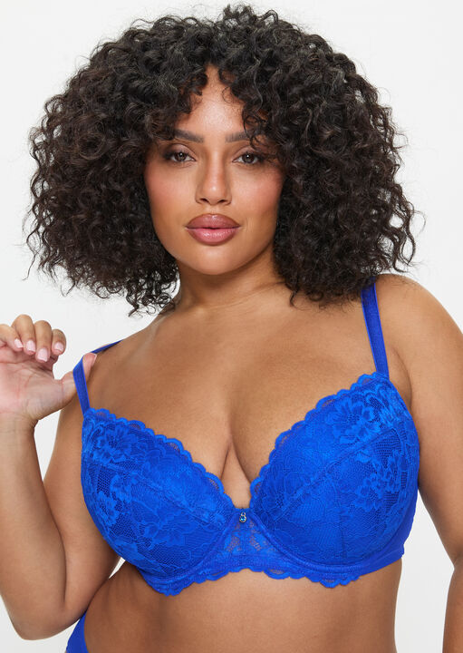 Ann Summers Sexy Lace Padded Plunge Bra Cobalt