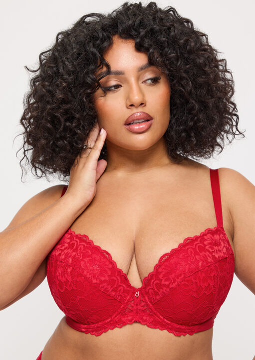 Ann Summers Sexy Lace Padded Plunge Bra Red
