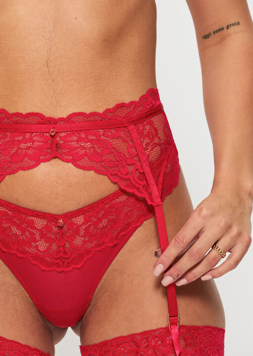 Ann Summers Sexy Lace Suspender Belt Red