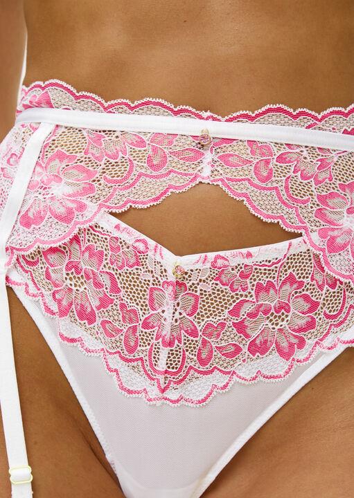 Ann Summers Sexy Lace Suspender Belt White/Pink