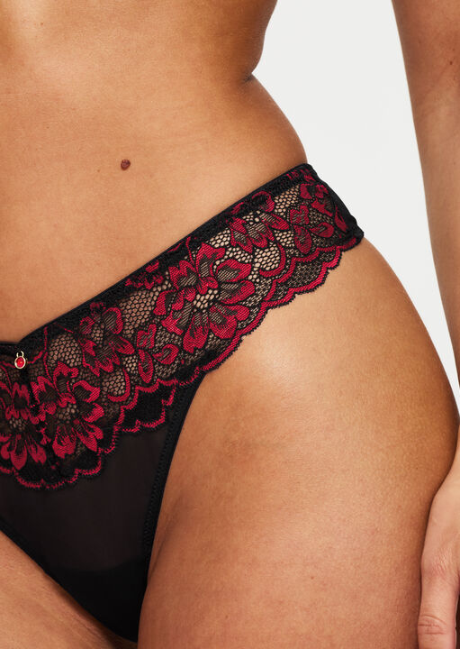 Ann Summers Sexy Lace Thong Black/Red