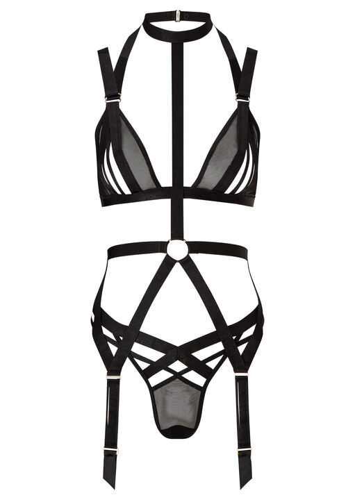 Ann Summers Shadow Crotchless Set Black