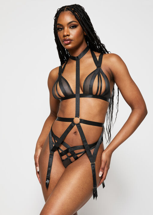 ann summers Shadow Crotchless Set Black