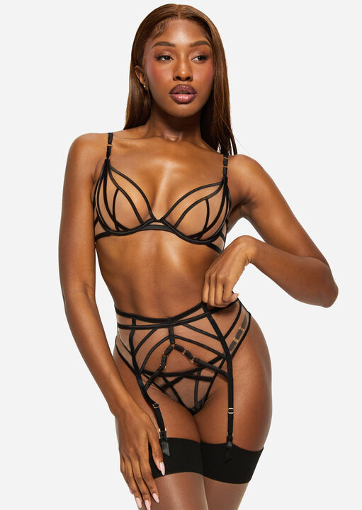 Ann Summers Sheer Desire Waspie Black