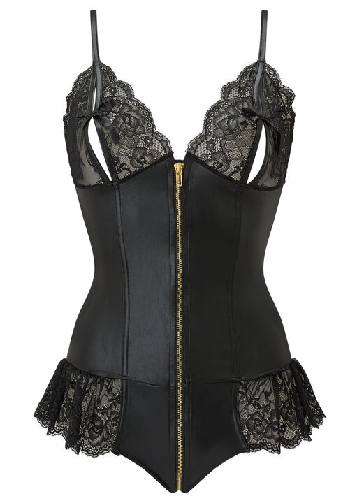 Ann Summers Tasha Crotchless Teddy Black