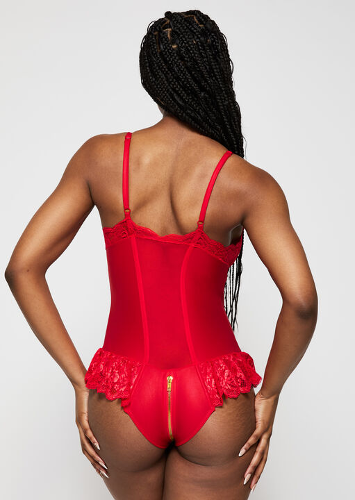 Ann Summers Tasha Crotchless Teddy Red