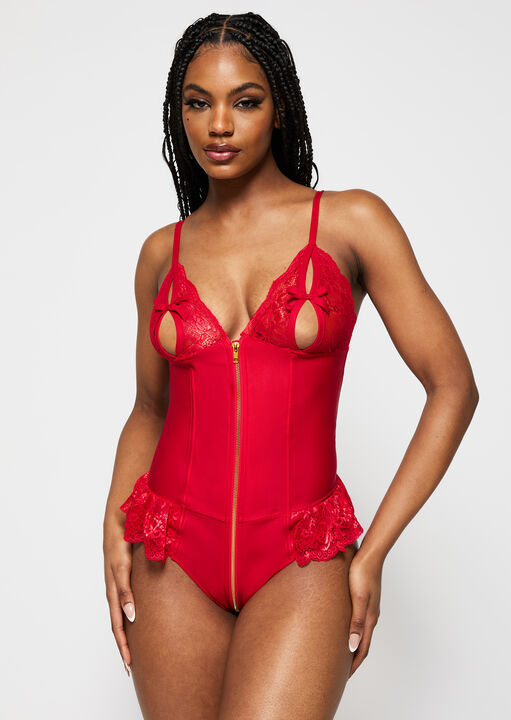 ann summers Tasha Crotchless Teddy Red