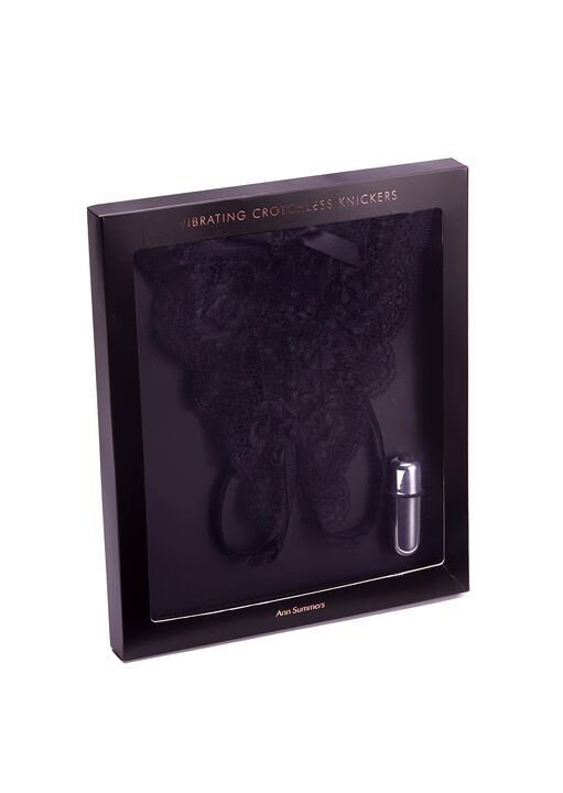 Ann Summers Vibrating Black Crotchless Thong