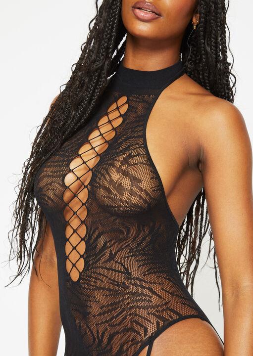 Ann Summers Be Wilder Crotchless Bodystocking Black