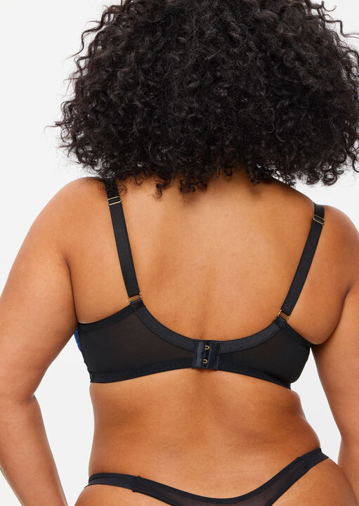 Ann Summers Endless Attraction Fuller Bust Non-Padded Plunge Bra Black/Blue