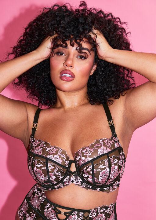 ann summers Endless Attraction Fuller Bust Non-Padded Plunge Bra Black/Pink