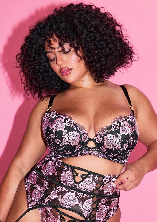 Ann Summers Endless Attraction Padded Plunge Bra Black/Pink