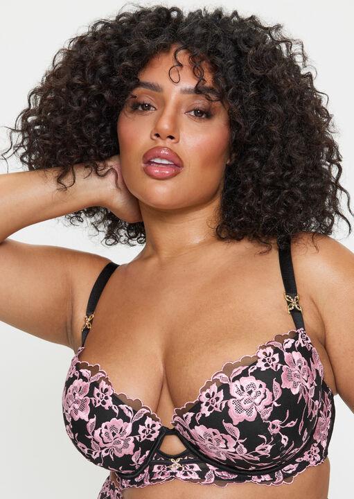 Ann Summers Endless Attraction Padded Plunge Bra Black/Pink