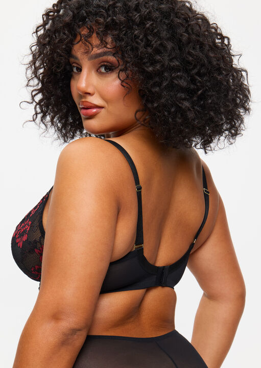 Ann Summers Sexy Lace Fuller Bust Non Padded Plunge Bra Black/Red