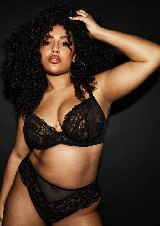 ann summers Sexy Lace Fuller Bust Non Padded Plunge Bra Black