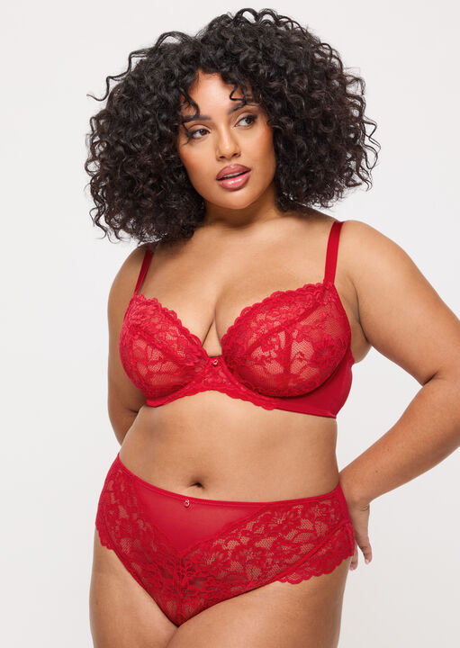 Ann Summers Sexy Lace Fuller Bust Non Padded Plunge Bra Red