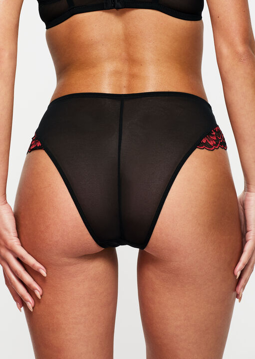 Ann Summers Sexy Lace High Waisted Brazilian Black/Red