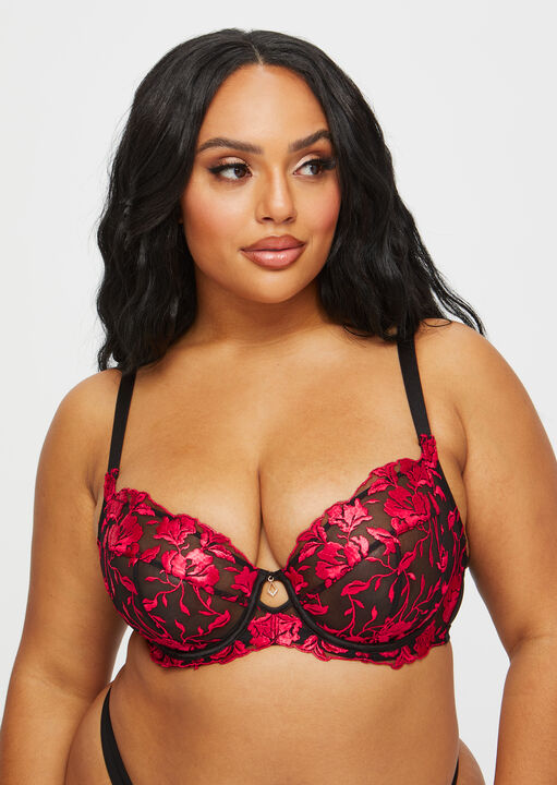 Ann Summers The Hero Fuller Bust Non Padded Bra Black/Red