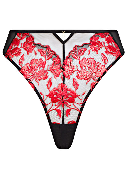 Ann Summers The Hero High Waisted Crotchless Thong Black