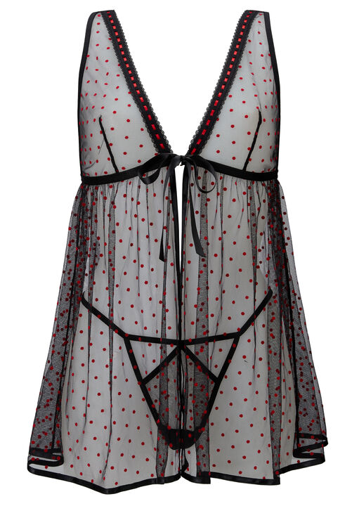 Ann Summers The Mesmerising Crotchless Babydoll Set Black