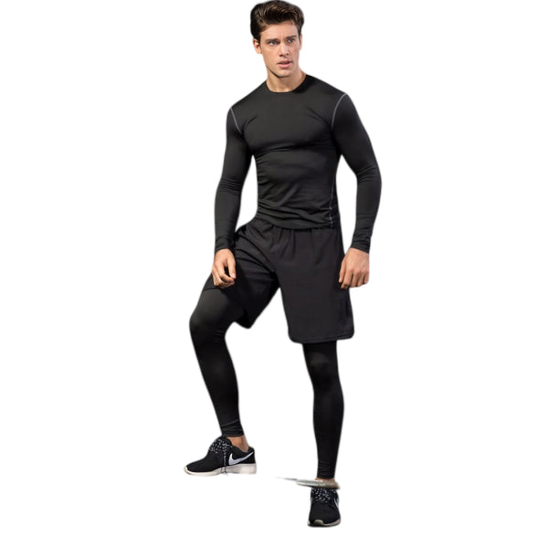 Anna Kaci Anna-Kaci Active Men's 2-in-1 Athletic Training Shorts With Built-In Compression Leggings And Elastic Waistband