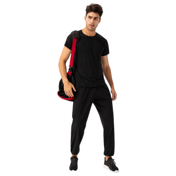 Anna Kaci Anna-Kaci Active Men's Athletic Drawstring Pants With Zipper Pockets And Elastic Waistband For Active And Casual Wear