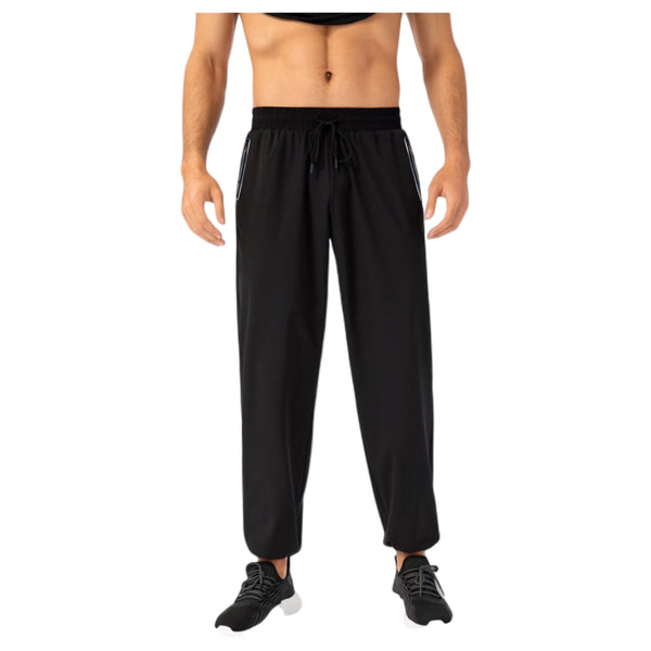 anna kaci Anna-Kaci Active Men's Athletic Drawstring Pants with Zipper Pockets and Elastic Waistband for Active and Casual Wear