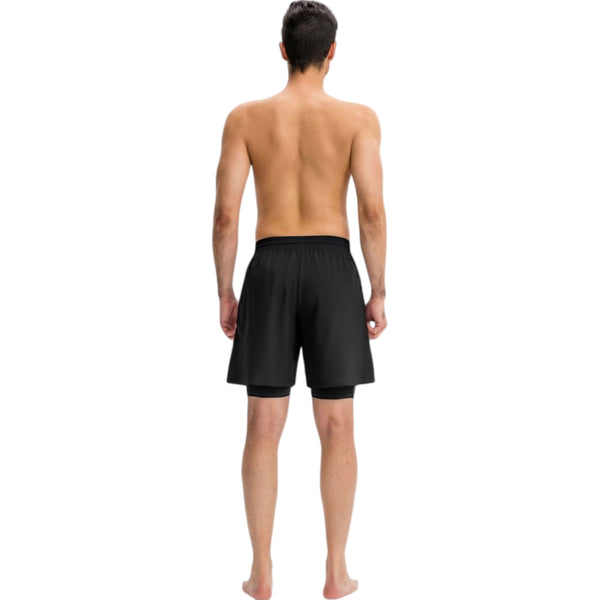 Anna Kaci Anna-Kaci Active Men's Athletic Training Shorts With Inner Compression Layer Side Pockets And Adjustable Drawstring Waist