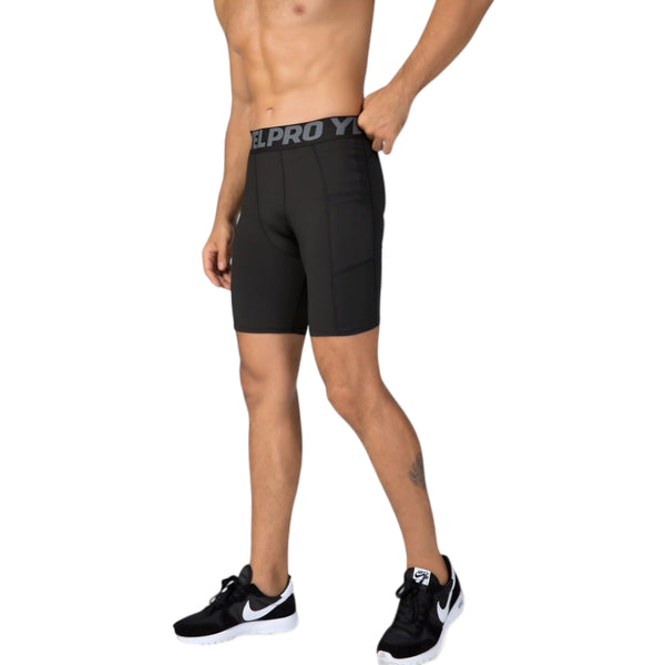 Anna Kaci Anna-Kaci Active Men's Compression Fit Performance Shorts With Wide Waistband And Moisture-Wicking Stretch Fabric