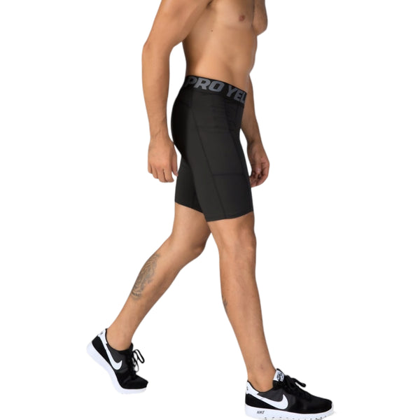 Anna Kaci Anna-Kaci Active Men's Compression Fit Performance Shorts With Wide Waistband And Moisture-Wicking Stretch Fabric