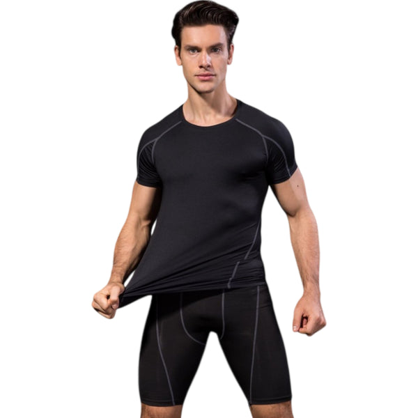 Anna Kaci Anna-Kaci Active Men's Compression Short Sleeve Athletic T-Shirt With Moisture-Wicking Stretch Fabric For Training And Workouts