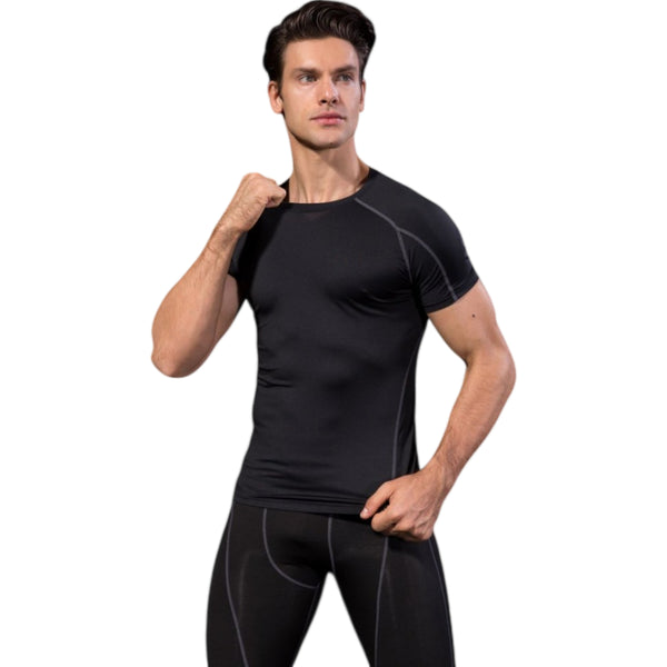 Anna Kaci Anna-Kaci Active Men's Compression Short Sleeve Athletic T-Shirt With Moisture-Wicking Stretch Fabric For Training And Workouts
