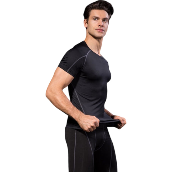 Anna Kaci Anna-Kaci Active Men's Compression Short Sleeve Athletic T-Shirt With Moisture-Wicking Stretch Fabric For Training And Workouts