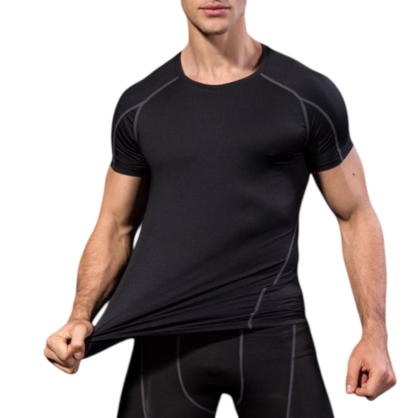 anna kaci Anna-Kaci Active Men's Compression Short Sleeve Athletic T-Shirt with Moisture-Wicking Stretch Fabric for Training and Workouts